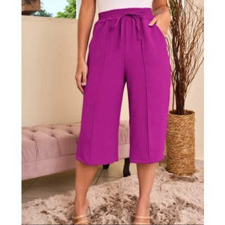 Calça PANTACUR feminino liso Tecido Duna Moda Verão