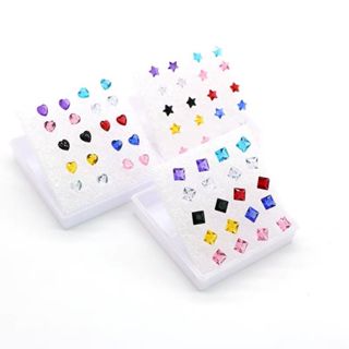 Z.W BIJUX -12 pares em uma caixa de brincos de zirconia, brincos de pedra brilhante, joias de orelha em Oferta na Shopee