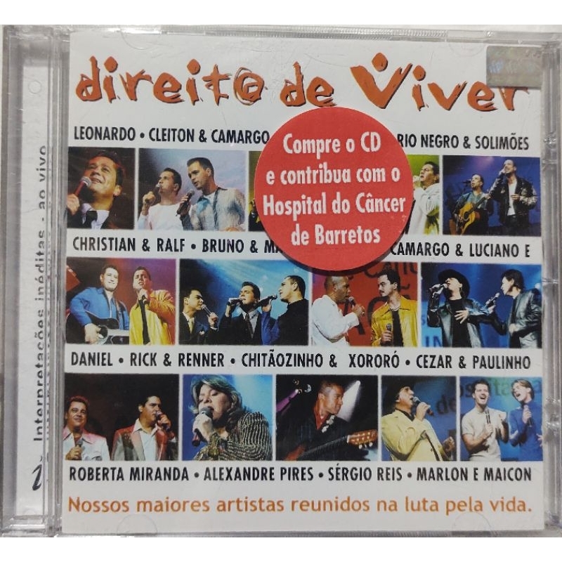 Cd Direito de Viver Ao Vivo Lacrado Roberta Miranda Bruno e Marone Alexandre Pires