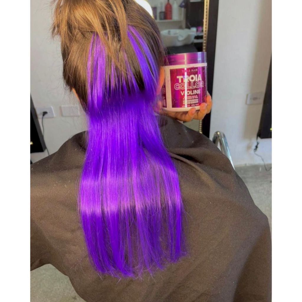 Tonalizante Máscara pigmentadora Tróia hair Colors Violine ativador de tons 500gr
