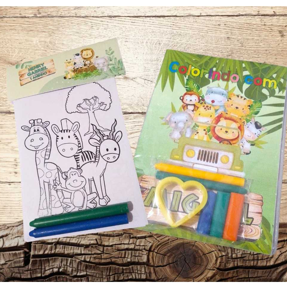 Kit  Lembrancinha personalizado para colorir com giz e massinha para modelar   - Lembrancinha - Infantil