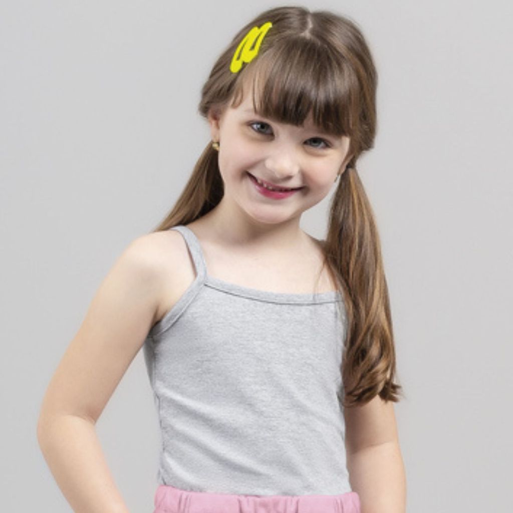 Blusa Básica Feminina Regata Infantil Menina Cotton Brandili