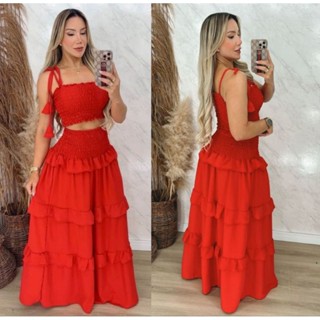 Conjunto Feminino Longo Lastex Donna