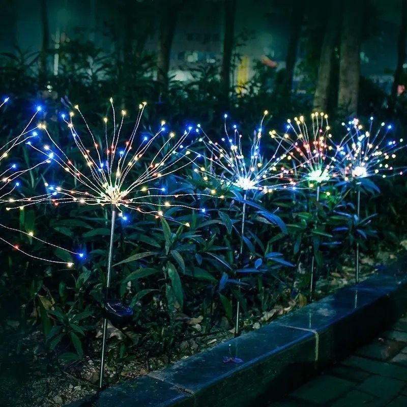 KIT 2 Luzes Solares De Jardim Lâmpadas LED À Prova D'água Para Enfeites Flores De Natal Decoração DIY LED mt150 (E)