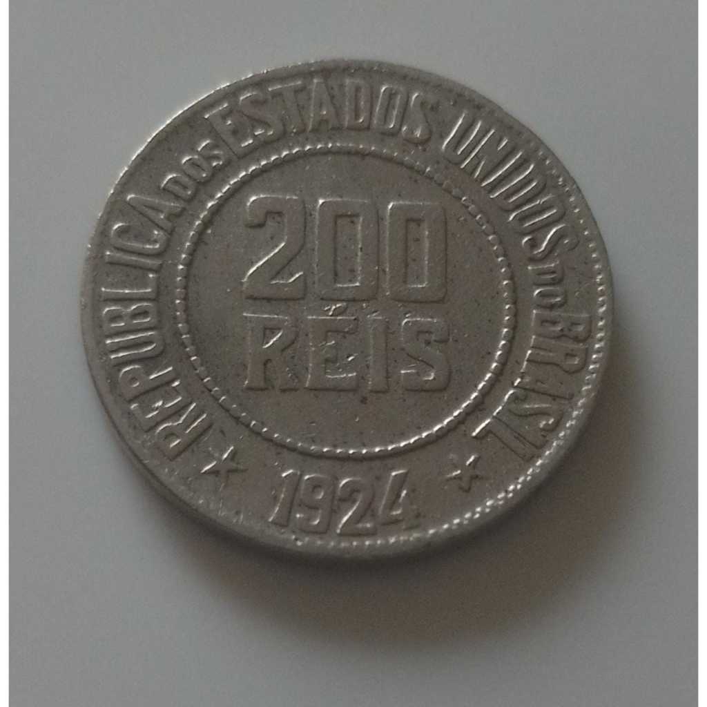 moeda 200 reis 1924 data escassa mbc - s1623