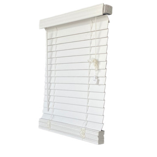 Persiana Horizontal Pvc 50mm Forest Branca 60 (L) X 160 (A) C/ Bandô 0,60 x 1,60 Tipo Madeira - Luxo