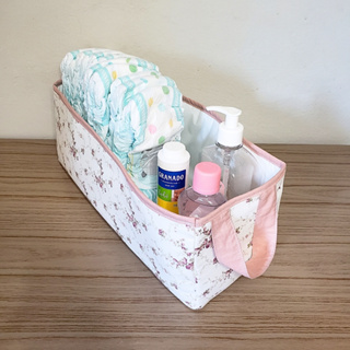 CESTO ORGANIZADOR  FRALDA PORTA FRALDAS PORTA OBJETO PLASTIFICADO POR DENTRO E POR FORA TRICOLINE ALGODAO em Oferta na Shopee