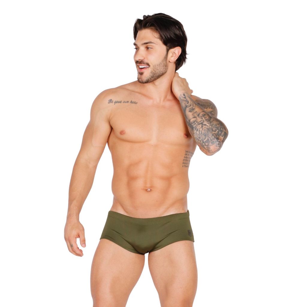 Sunga Sungão Verde Oliva Militar Estampa Gel Garda Uomo