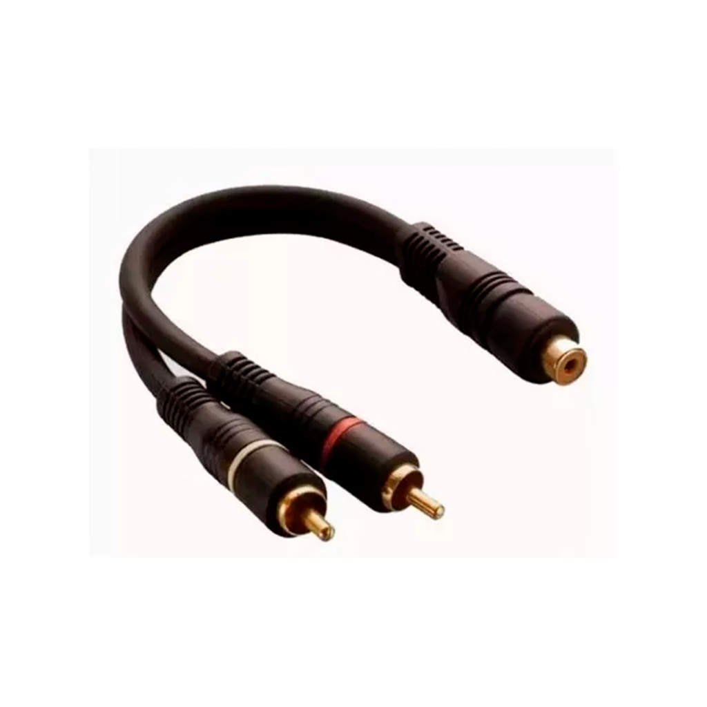 Cabo Áudio Y Splitter 2 RCA Macho 1 RCA Fêmea Motor Care