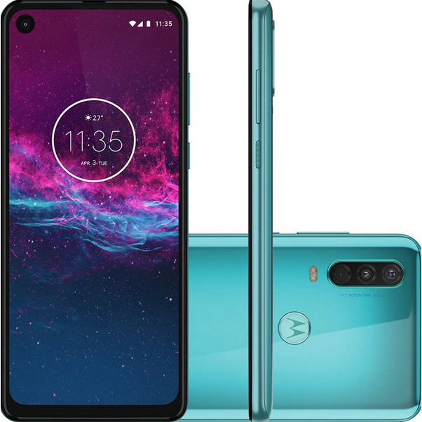 Smartphone Motorola One Action 128GB Dual Android Pie 9.0 Tela 6.3" Exynos 9609 (S925) 4G Câmera 12+5+16MP (Quad Pixe) - Exposição