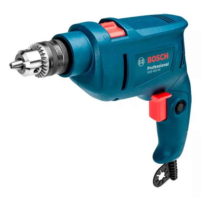 Detalhes do Furadeira Impacto Profissional Bosch Gsb 450 Re Std 450W + Brocas E Luvas