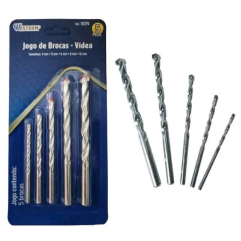 Jogo De Brocas western 5 Peças Ferramentas Granito Blocos Tijolos Mármore Construção Manutenção House