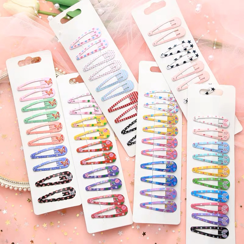 Kit 10 unidades Presilha Prendedor de Cabelo Tic Tac Colorido Varias Cores