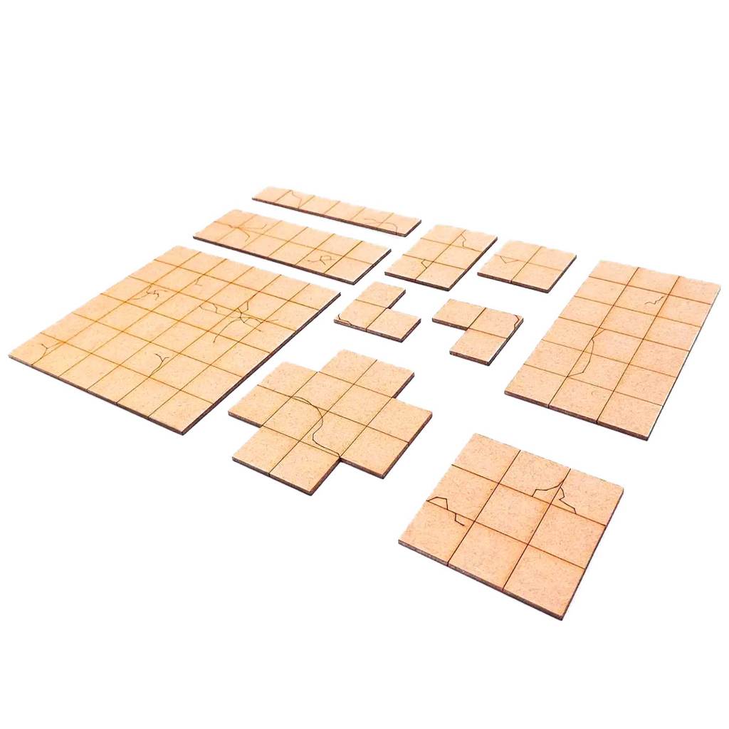 Kit Grid Modular em MDF Grid de Batalha - RPG Battle Grid D&D