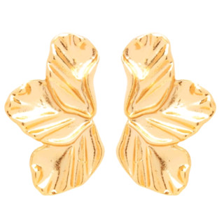 Brinco Folha Grande Folheado A Ouro 18k Luxo Blogueira Virginia Só Hoje