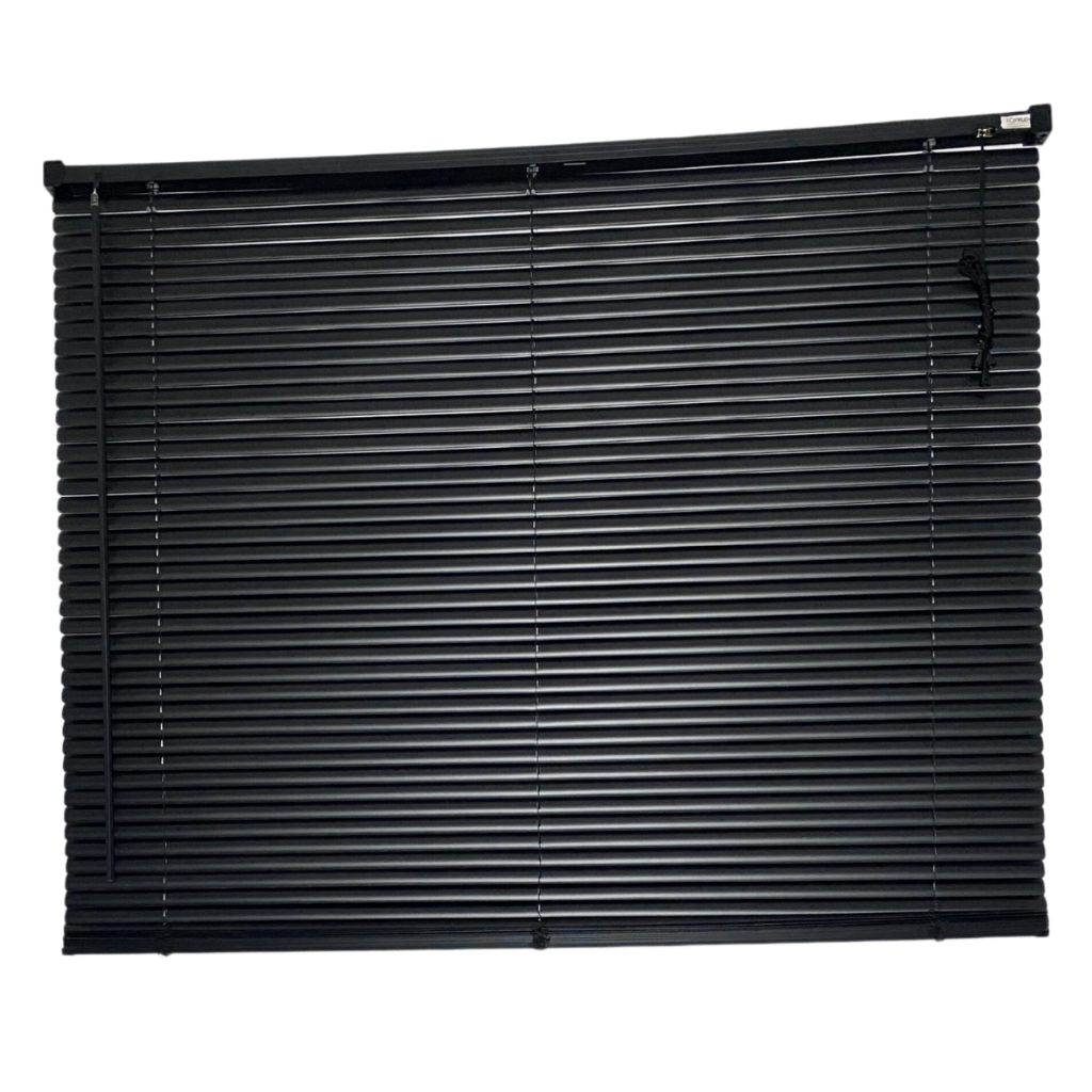Persiana Horizontal Cortina PVC Preta 70 (L) x 130 (A) cm 0,70 x 130 Completa C/ Kit de Instalação