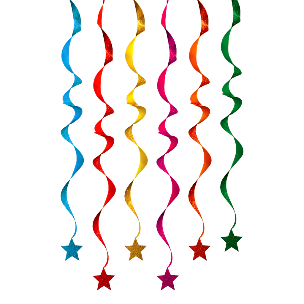 Serpentinas Coloridas E V A Com Glitter - Carnaval E Folia