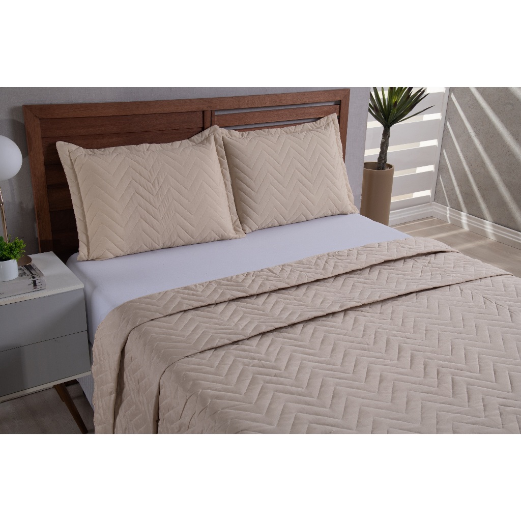 kit cobre leito colcha casal com porta travesseiro 03 peças matelado casal, queen, king e solteiro