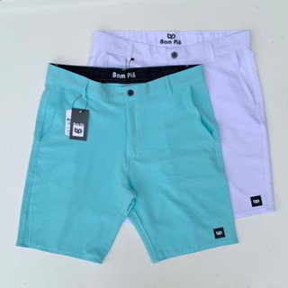 Bermuda masculina social elastano
