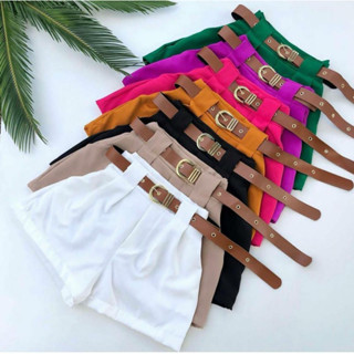 Short Curto Shortinho feminino cintura alta cinto marrom top da moda PROMOÇÃO!!