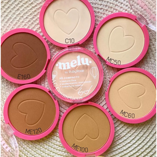Pó Facial Compacto Aveludado Cobertura Média Melu By Ruby Rose 10 g RR853 em Oferta na Shopee