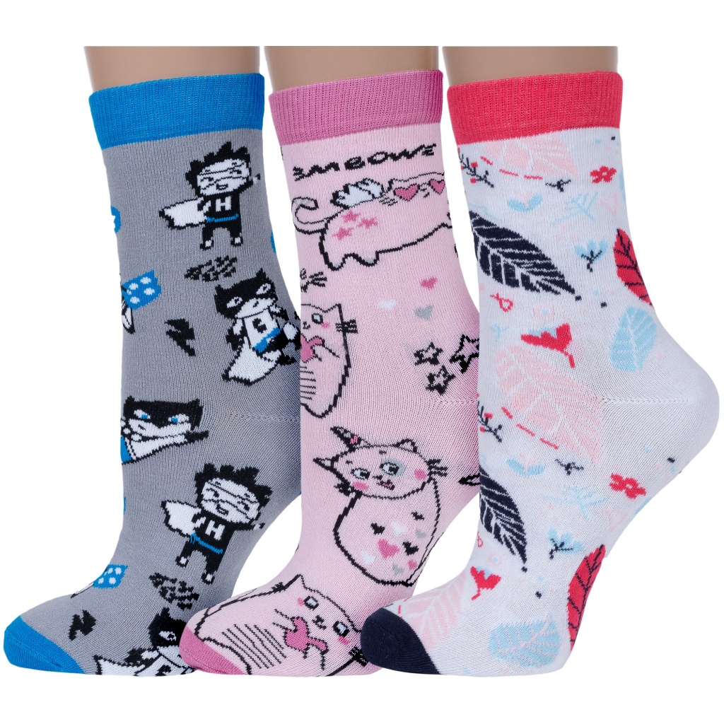 Kit 3 Pares de Meias Feminina Cano Alto Longo Feminino Divertida Feminina Oferta Estampadas  Cano Longo Coloridas em Oferta na Shopee