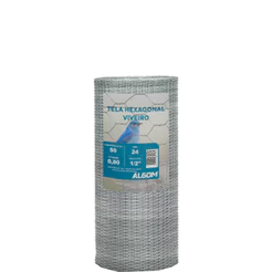 Tela Hexagonal Viveiro 1/2" 0,80x50m Fio 0,56mm Algom