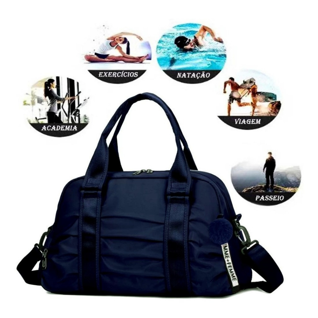 Bolsa Blogueira Esportiva Fitness Feminina Masculina Academia Chaveiro Transversal Grande Cores