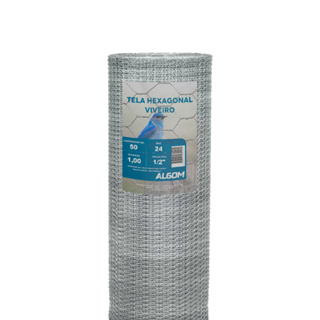 Tela Hexagonal Viveiro 1/2" 1,00x50m Fio 0,56mm Algom em Oferta na Shopee