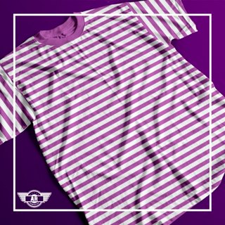 Camiseta Estampa Listrada Roxa Adulto e Infantil