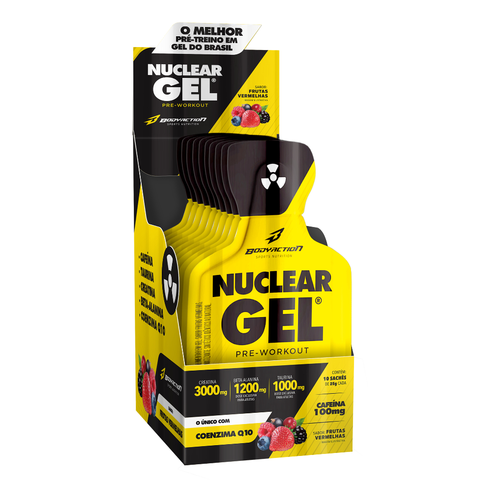 Pré Treino Nuclear Rush Gel Cx 10 Sachês - Bodyaction em Oferta na Shopee