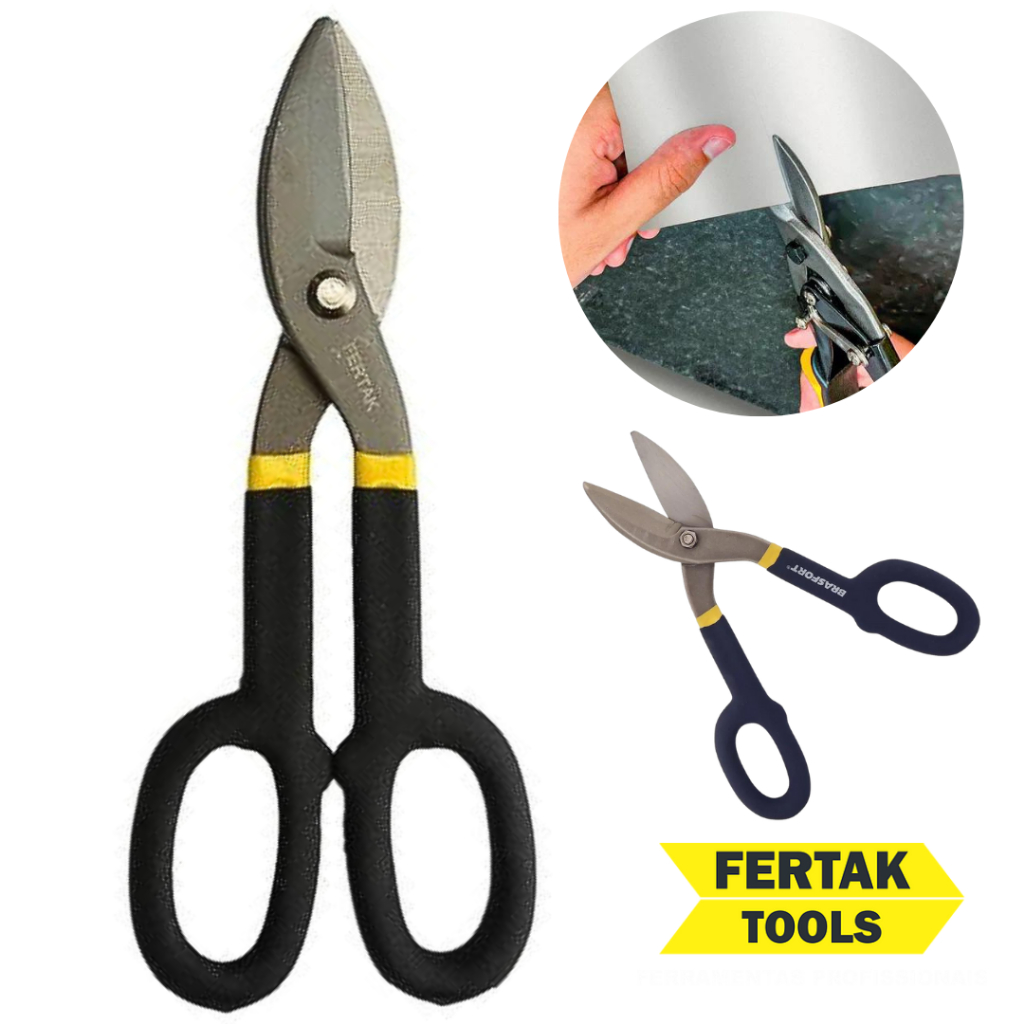 Tesoura Corta Chapa Funileiro Manual Corta Calha Funileiro Profissional Aço 10 pol resistente 25 cm funilaria