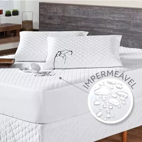Capa De Colchão E Travesseiro Impermeável Cama Box Casal