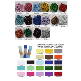 Kit 6 Elasticos Colorido E 300 Ilhos Colorido Alumínio em Oferta na Shopee