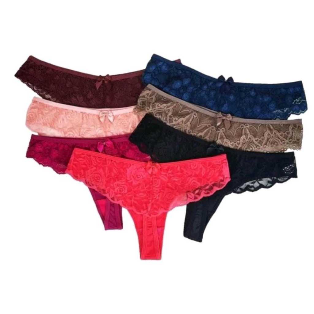 KIT COM 05 CALCINHAS SEXY RENDADA