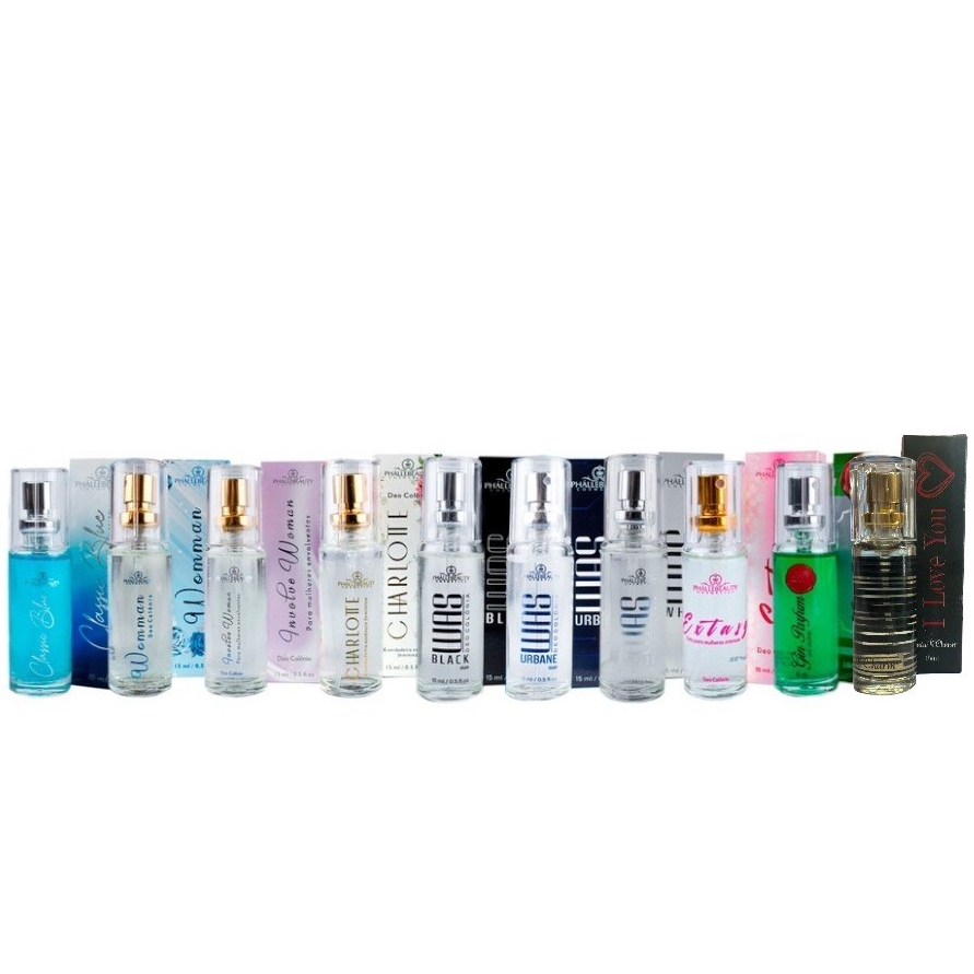 Lançamento Kit 10 Perfumes de 15ml Phallebeauty com diversas Fragrâncias Renomadas em Oferta na Shopee