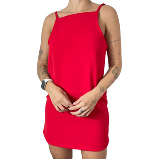 Vestidinho Feminino Costa Nua Com Alça Regulável Natal Vermelho Natal