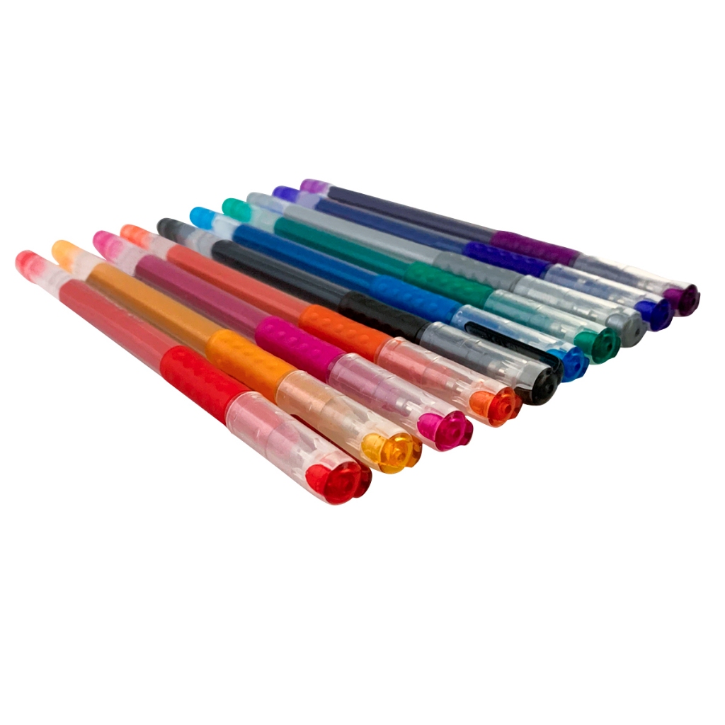 Canetinha Gel Com Glitter Com 10 Unidades Ponta 1.0mm