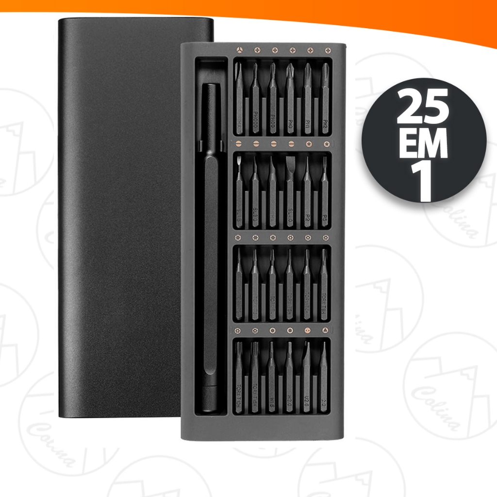 Kit De Chaves de Precisão 25 Em 1 Multiuso Reparos PC Celulares
