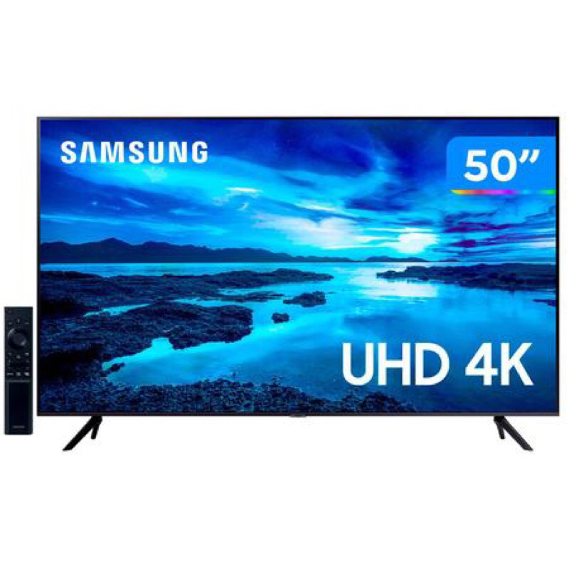 Smart TV 50" UHD 4K Samsung 50CU7700, Processador Crystal 4K, Samsung Gaming Hub, Visual Livre de Cabos, Tela sem limites,