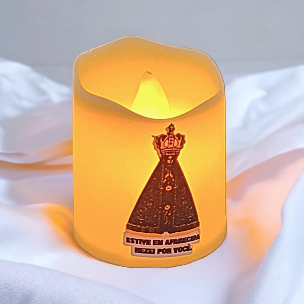 Vela De Led Eletrônica Nossa Senhora Aparecida A Pilha Artigos Religioso