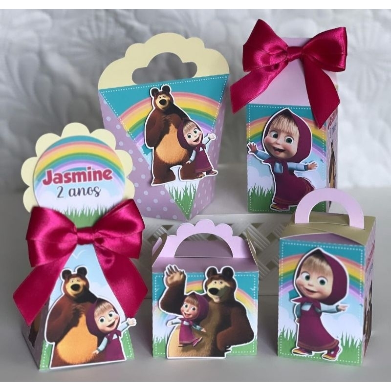 kit personalizado masha e urso personalizado