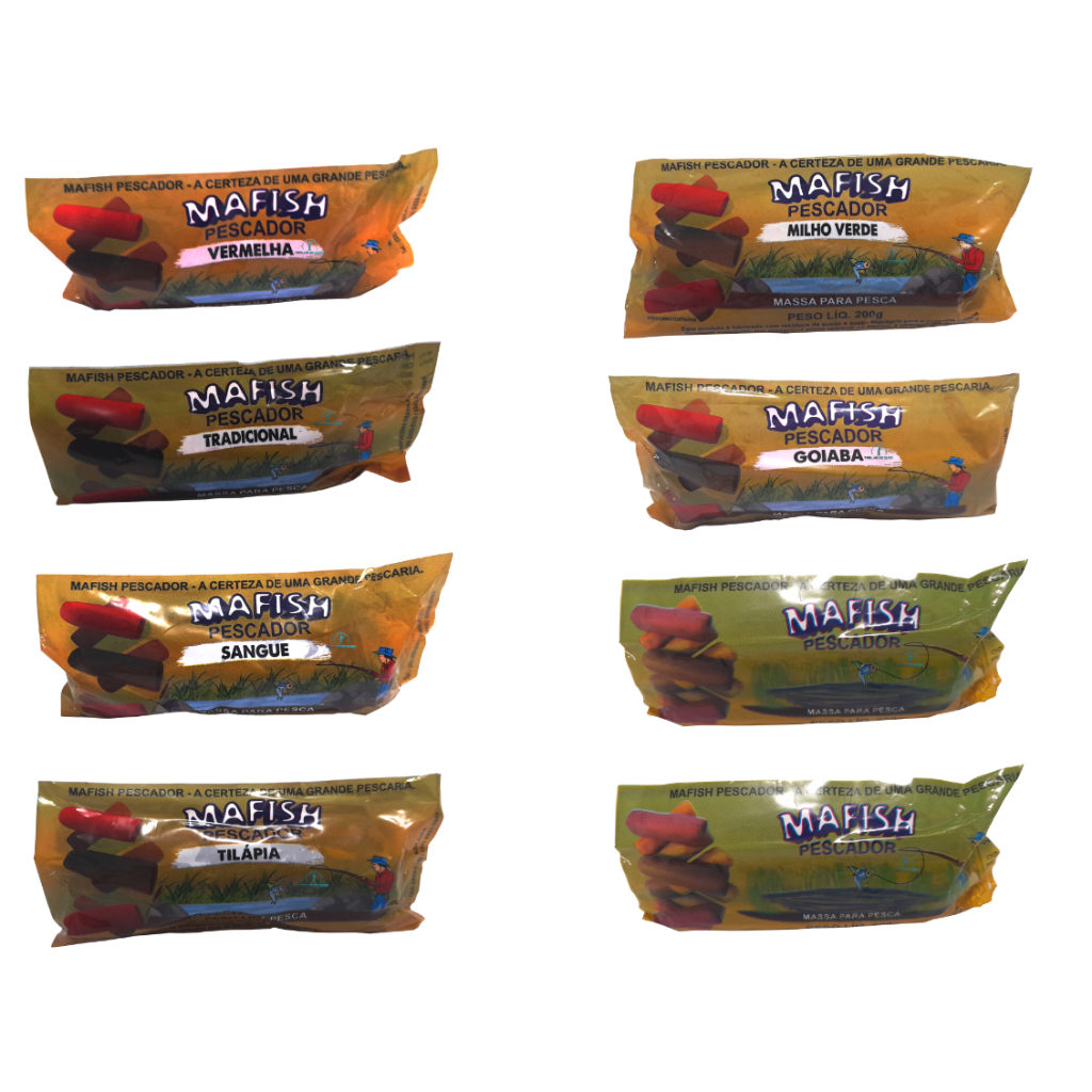 Kit 4 Massa Pronta Tablete Mafish 200g cada - Pesca Fedidinha Chulezinho