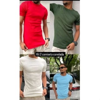 Kit 2 Camisas Justa Americana Canelada Rapper Trapper Gringa Apertada