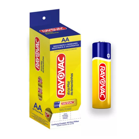 Pilha Rayovac As Amarelinhas Pequena Aa - 48 Pilhas - Tubo