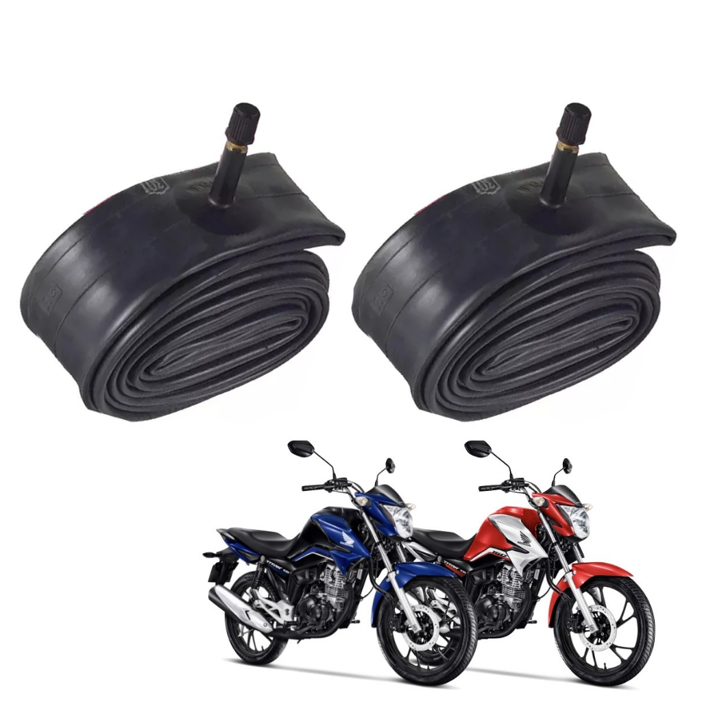 Kit C/ 2 Câmara Ar Pneu 18 Moto Cg Titan Fan 125 150 160 em Oferta na Shopee
