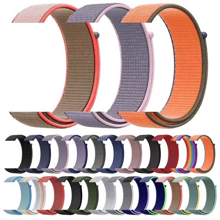 Pulseira Premium de Nylon Velcro para 20/22mm – Compatível com Active2, GTS2/3, GTR 42mm/47mm