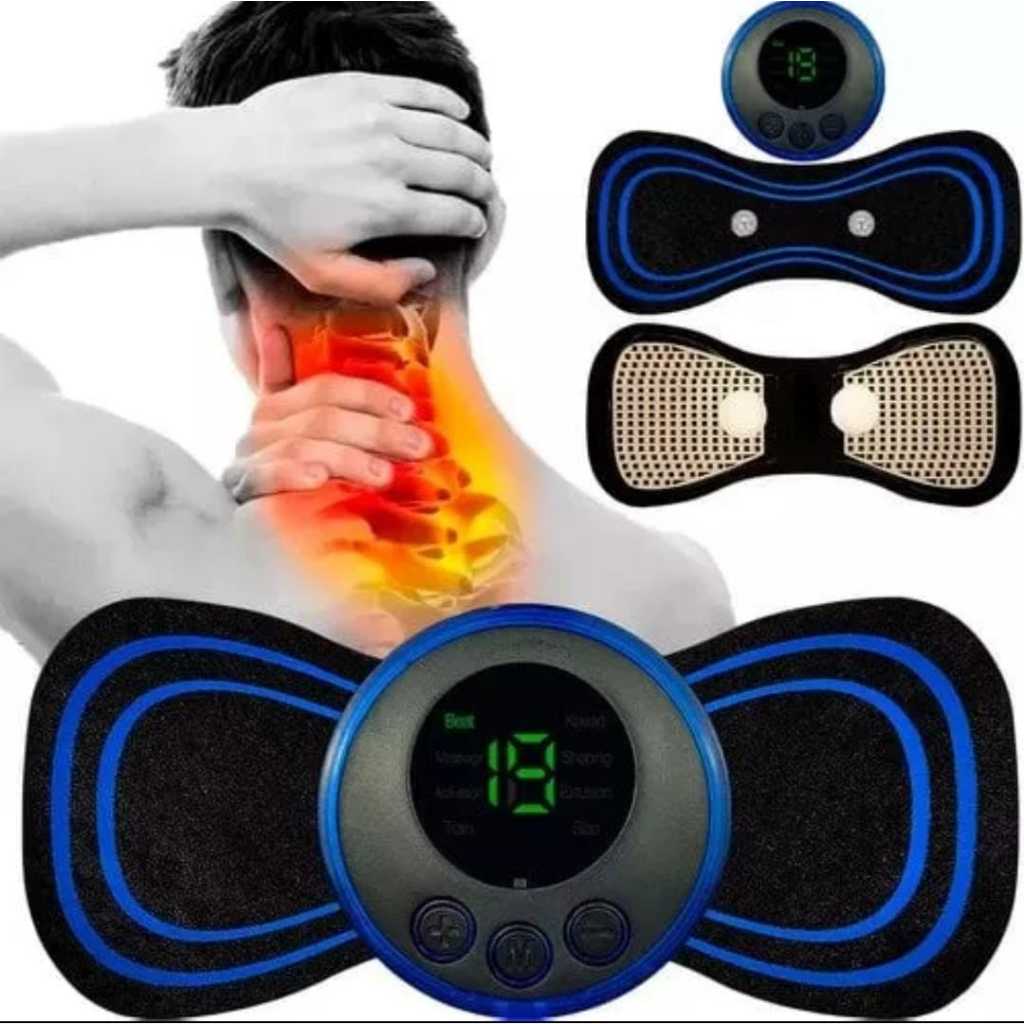 Kit 2 Peças Mini Massageador Cervical Elétrico Portátil Alivia Dores Corpo Pescoço Massagem Terapia