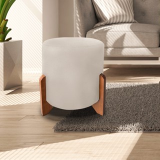 Puff Thor Luxo Madeira Maciça Tecido Suede