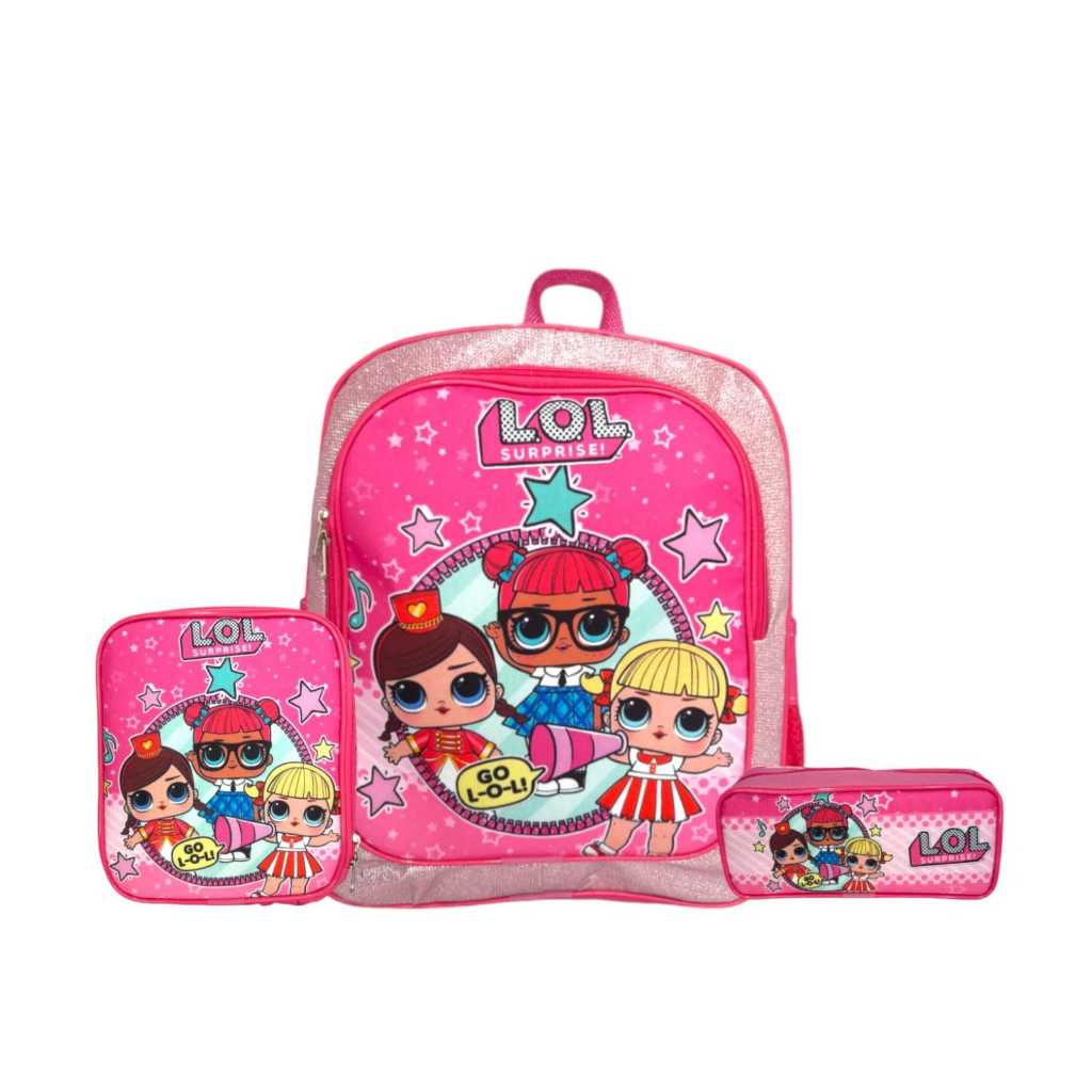 Kit Mochila Infantil Escolar Meninas Costas Boneca Lol Surprise Amigas Tamanho G